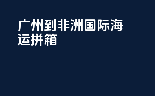 广州到非洲国际海运拼箱