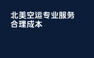 北美空运：专业服务，合理成本