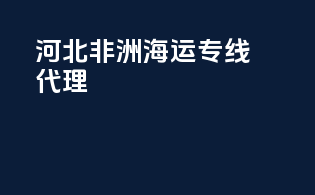 河北非洲海运专线代理