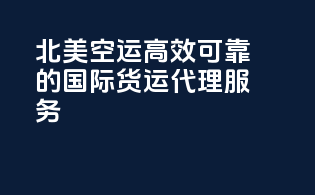 北美空运：高效可靠的国际货运代理服务