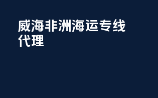 威海非洲海运专线代理