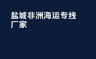 盐城非洲海运专线厂家