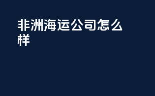 非洲海运公司怎么样