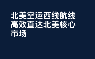 北美空运西线航线：高效直达北美核心市场