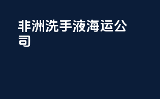非洲洗手液海运公司