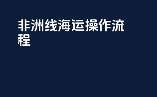 非洲线海运操作流程