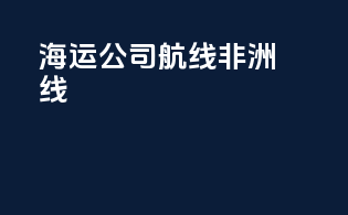 海运公司航线非洲线