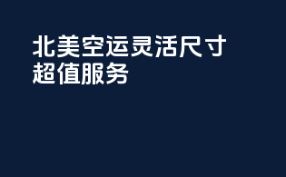 北美空运，灵活尺寸，超值服务！