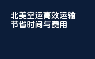 北美空运：高效运输，节省时间与费用