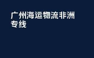 广州海运物流非洲专线