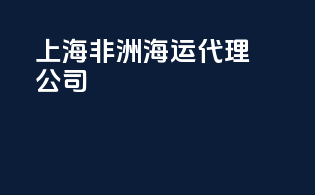 上海非洲海运代理公司