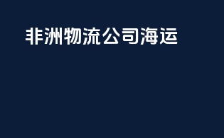 非洲物流公司海运