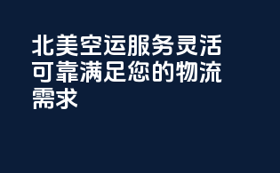 北美空运服务，灵活可靠，满足您的物流需求！