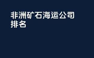非洲矿石海运公司排名