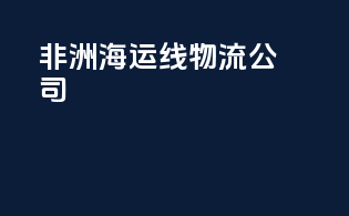 非洲海运线物流公司