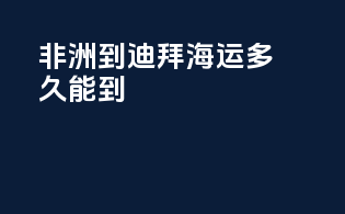 非洲到迪拜海运多久能到