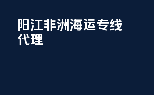 阳江非洲海运专线代理