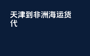 天津到非洲海运货代