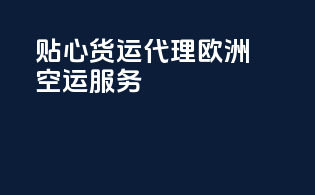 贴心货运代理，欧洲空运服务