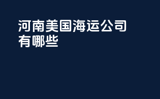 河南美国海运公司有哪些