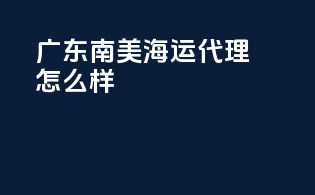 广东南美海运代理怎么样