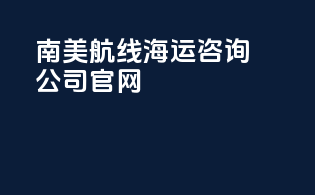 南美航线海运咨询公司官网