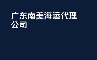 广东南美海运代理公司
