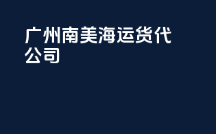 广州南美海运货代公司