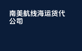 南美航线海运货代公司