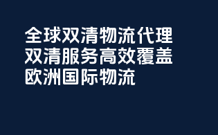 全球双清物流代理，双清服务高效，覆盖欧洲国际物流