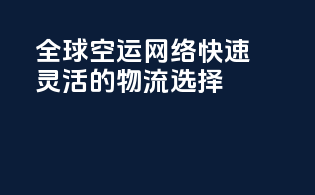 全球空运网络，快速灵活的物流选择