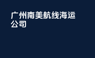 广州南美航线海运公司