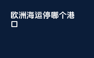 欧洲海运停哪个港口