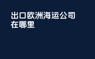 出口欧洲海运公司在哪里