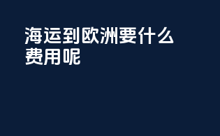 海运到欧洲要什么费用呢