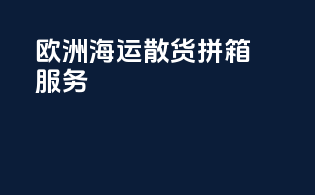 欧洲海运散货拼箱服务