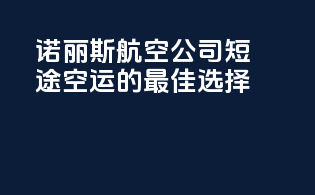 诺丽斯航空公司：短途空运的最佳选择