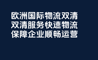 欧洲国际物流双清，双清服务，快速物流，保障企业顺畅运营