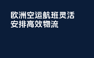 欧洲空运航班，灵活安排，高效物流
