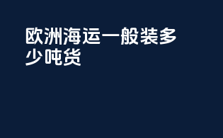 欧洲海运一般装多少吨货