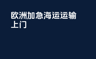 欧洲加急海运运输上门