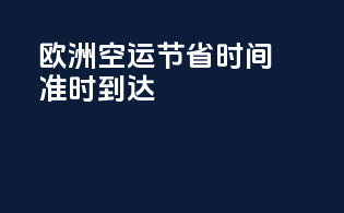 欧洲空运，节省时间，准时到达