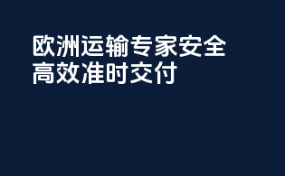 欧洲运输专家：安全高效准时交付
