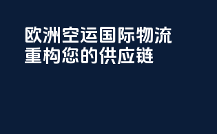 欧洲空运国际物流，重构您的供应链