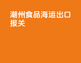 潮州食品海运出口报关
