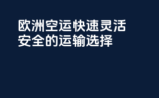 欧洲空运：快速灵活安全的运输选择