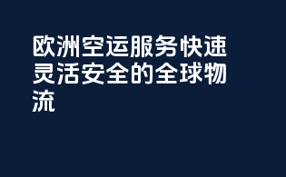 欧洲空运服务，快速灵活安全的全球物流