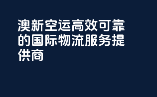 澳新空运：高效可靠的国际物流服务提供商