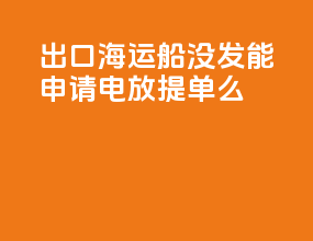 出口海运船没发能申请电放提单么
