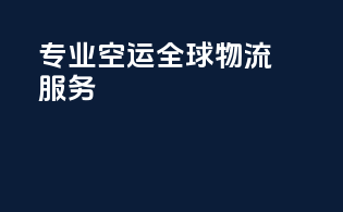 专业空运，全球物流服务